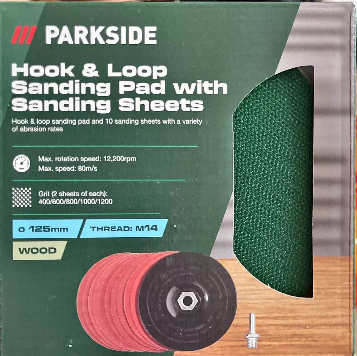 Parkside - Angle Grinder Hook & Loop Sanding Pad with Sanding Sheets