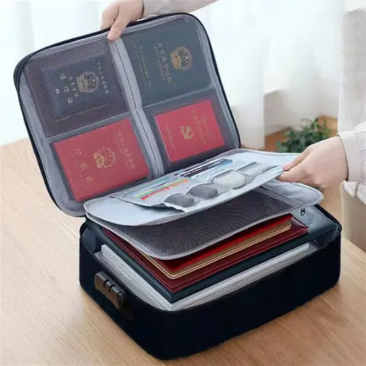 Travel Passport Holder Bag Family Document Storage Bag File Organizer Waterproof Document Business Card Bag.