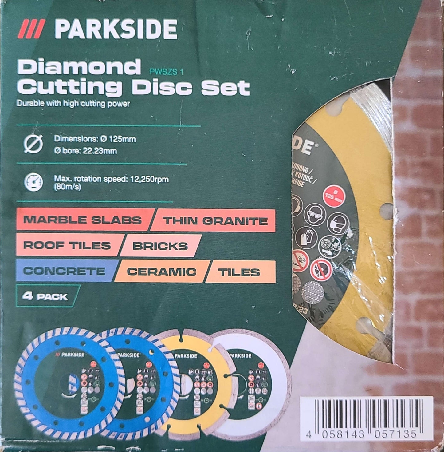 Parkside Diamond Angle Grinder Disc set of 4 pieces