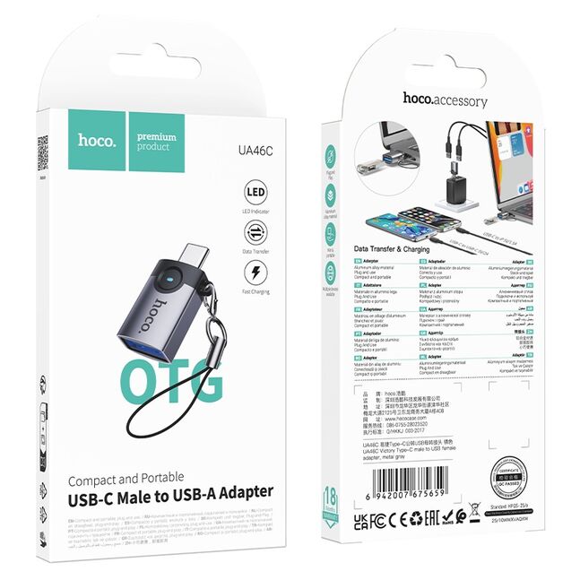 Hoco UA46C Victory Type-C male to USB female adapter