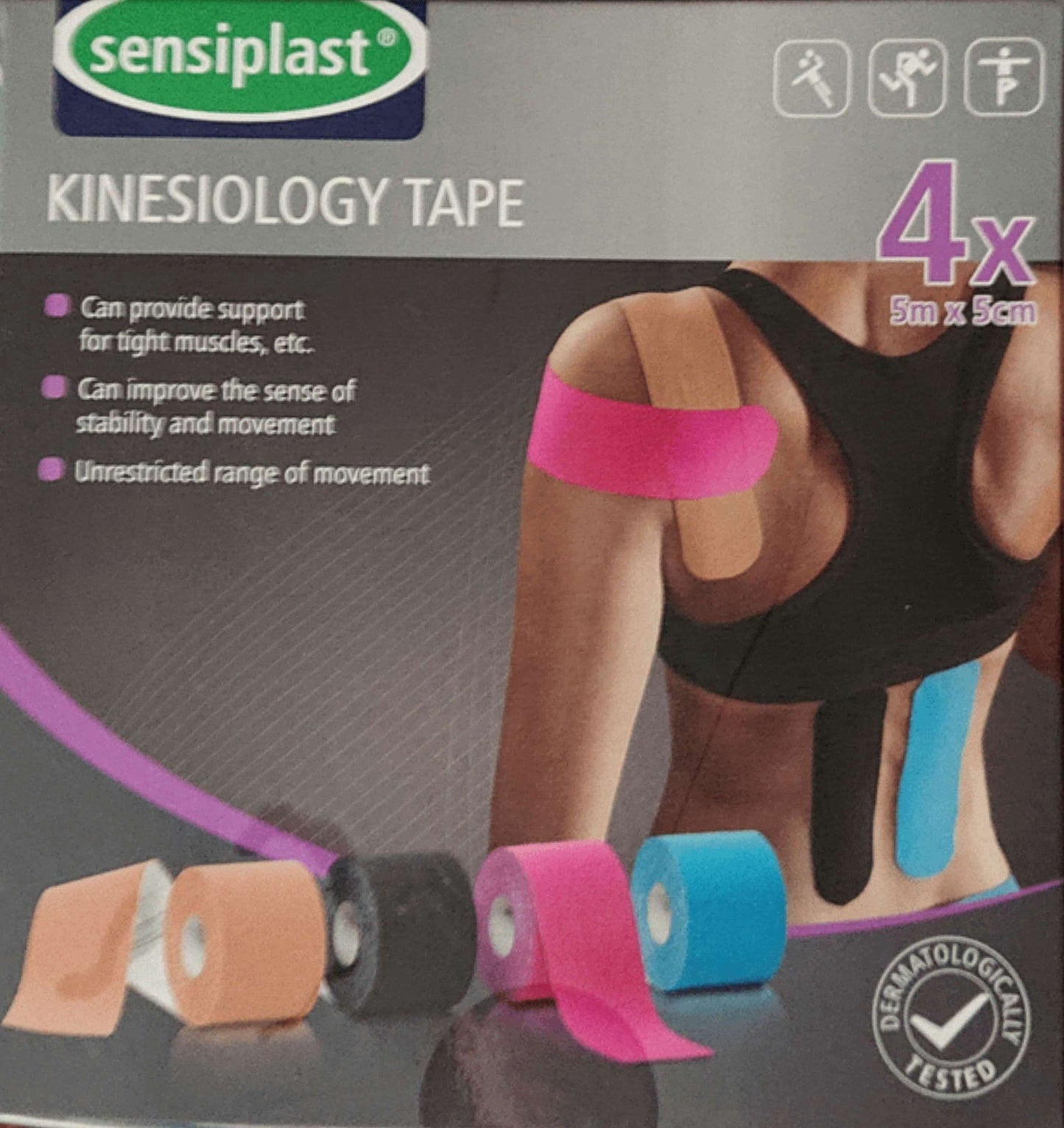 Sensiplast - Kinesiology Tapes 4 pieces.