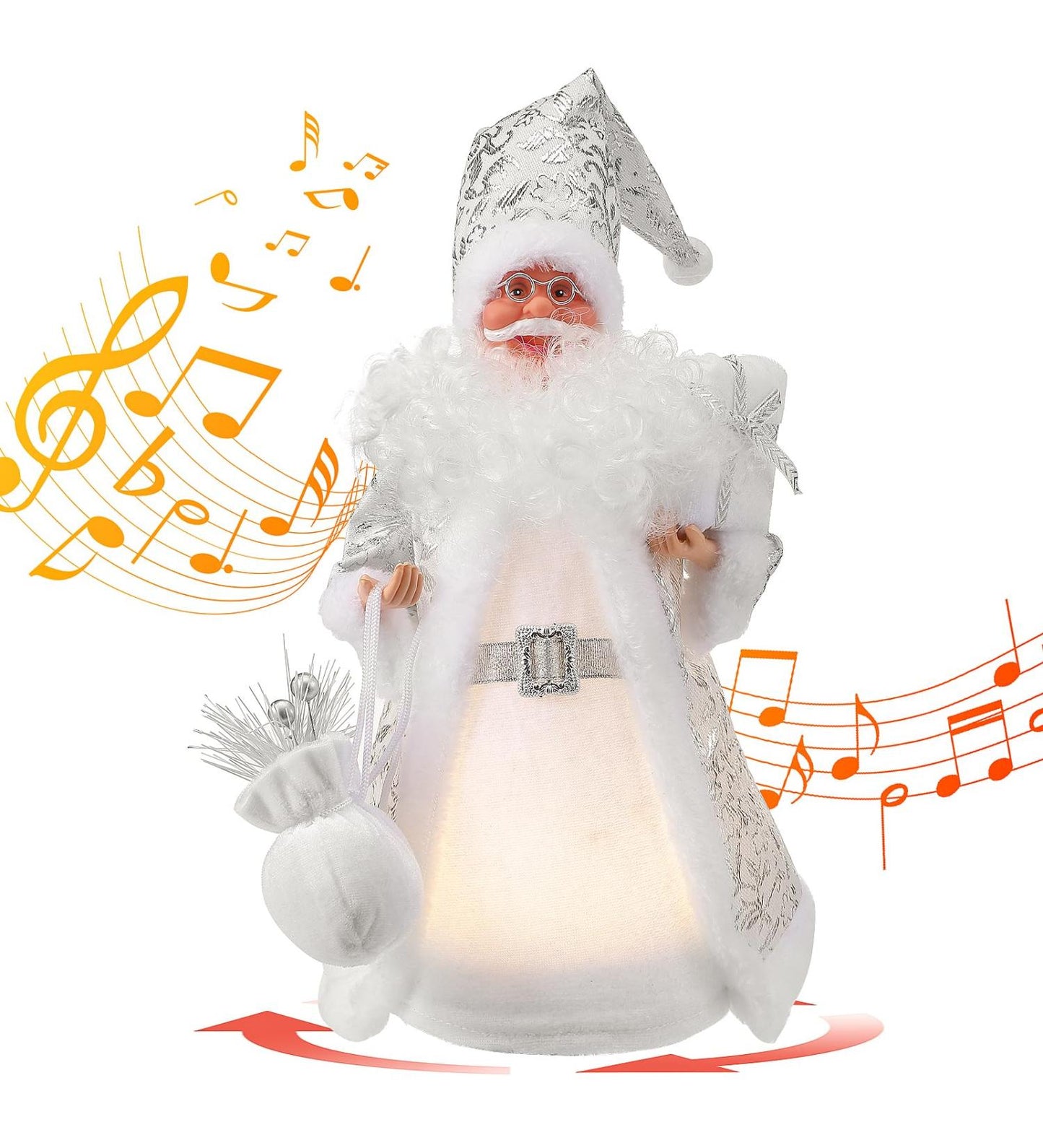 Electric Musical Santa Claus 18" Walking Singing Christmas Santa Claus Toys with Music and Lights.