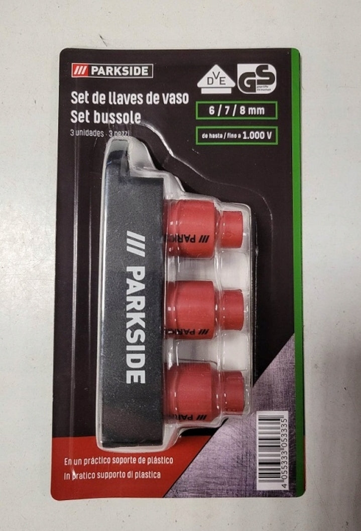 Parkside - Insulated sockets 3/8" 6 7 8mm VDE 1000V 3 pcs