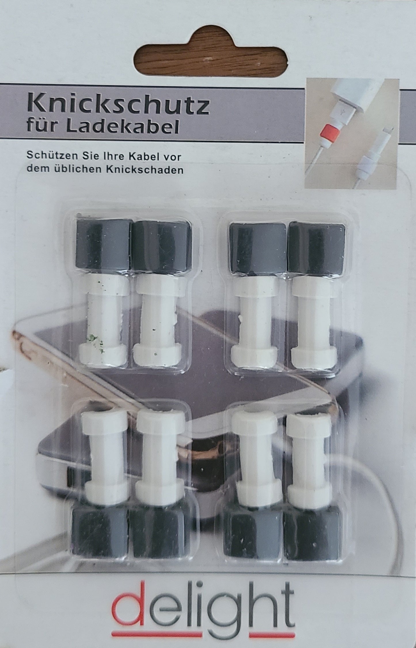 Delight - Cable Kink Protection Set of 8 Cable Protection Bending Protection Plug Protection.