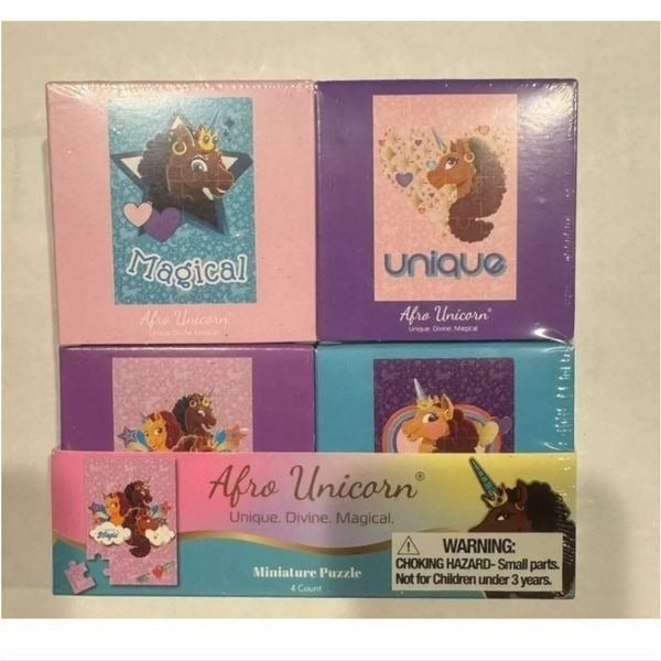 New York Puzzle Co. Afro America Unicorn  Piece Mini Puzzles