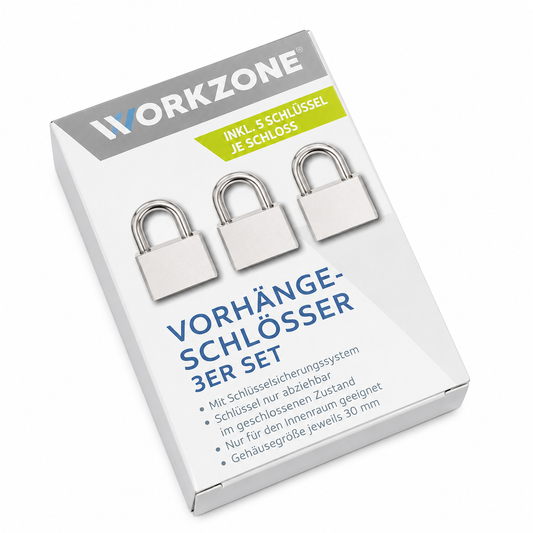Workzone - 3-piece Padlock Set