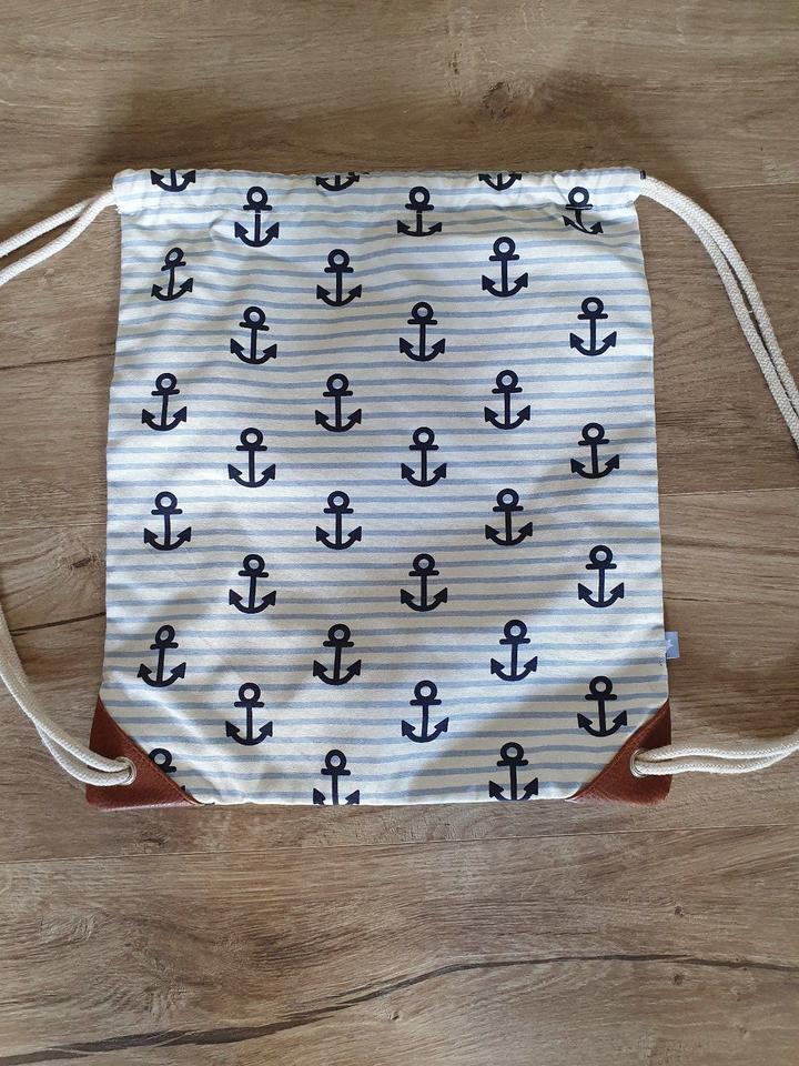 Summer Bag / Gym bag / Backpack. Marine Pattern anchor Drawings
