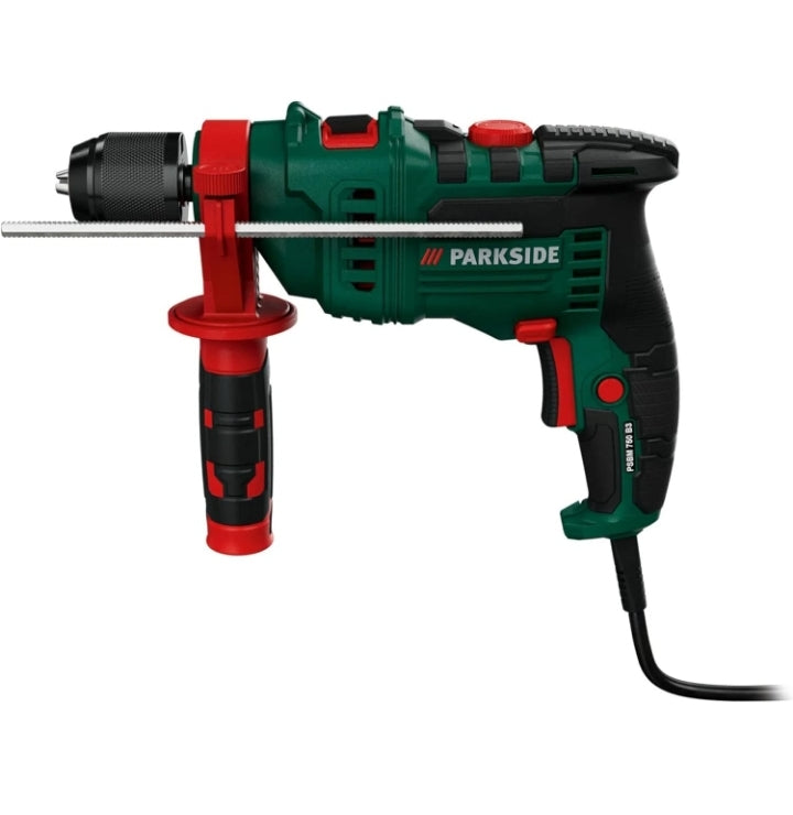 Parkside - 750w Hammer Drill PSBM 750 B3 Ideal for Drilling Concrete, Stone, Metal & Wood.