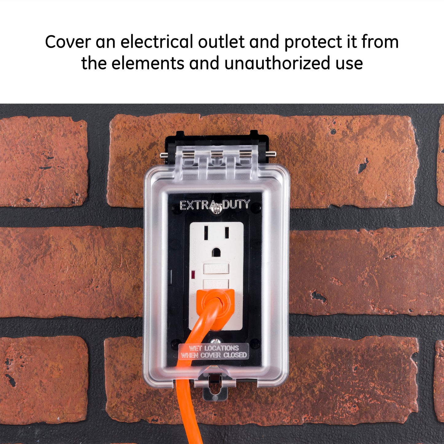 UltraPro Outdoor Electrical Outlet Cover, Weatherproof, Black/Clear, 0A, 49204