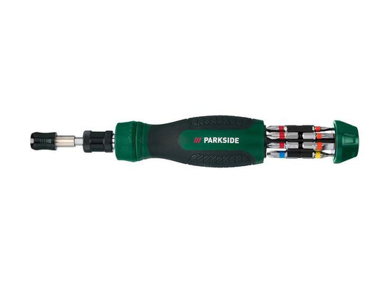 Parkside - Magnetic ratchet screwdriver + 12 bits