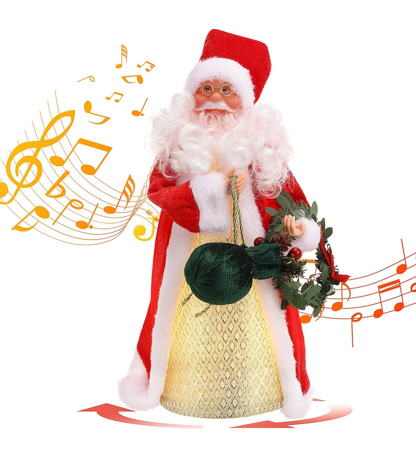 Electric Musical Santa Claus 18" Walking Singing Christmas Santa Claus Toys with Music and Lights.