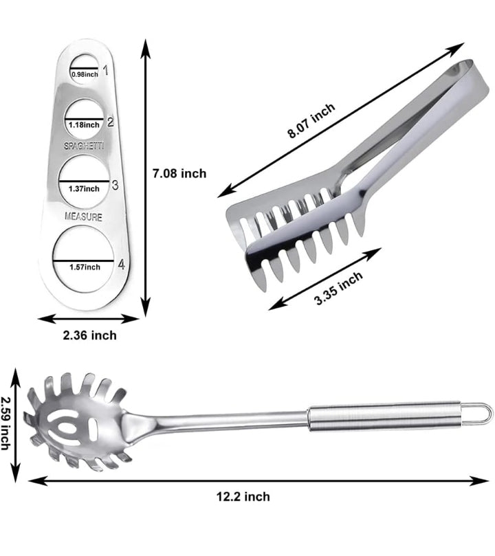 Masterpro - 3-Piece Stainless Steel Spaghetti Server Set