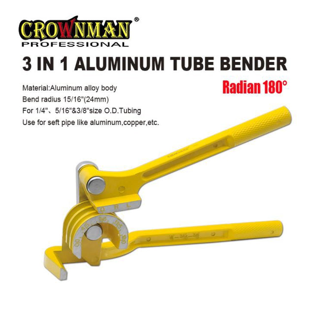Crownman - 3 In 1 Manual Pipe Tube Bender , Plumbing
