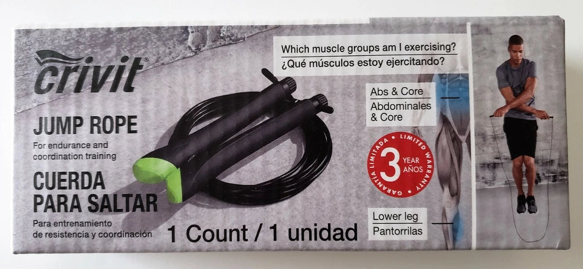 Crivit Black/Green Jump Rope
