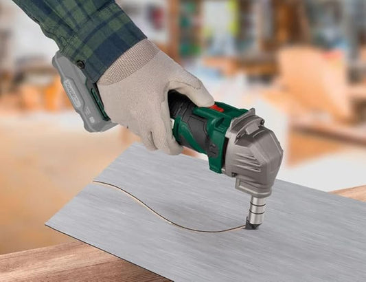Parkside 20V Cordless Nibbler for The Precise Cutting of Metal and Other Sheet Materials, Suitable for Clean Straight and Curved cuts with Low Material Wastage, Ergonomic Handle with Soft Grip
