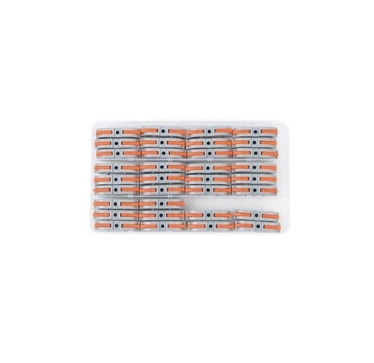 28PCS Box Insulated Lighting Din Rail Power Electrical Push-in Mini Compact Quick Wiring Cable Connector Terminal Block