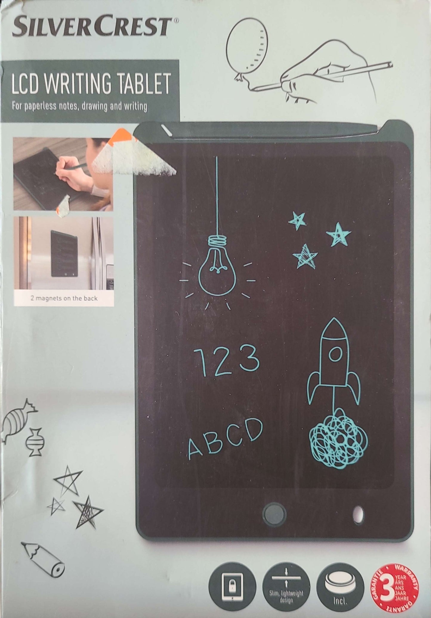 SilverCrest - LCD Writing Tablet + Back Magnetic