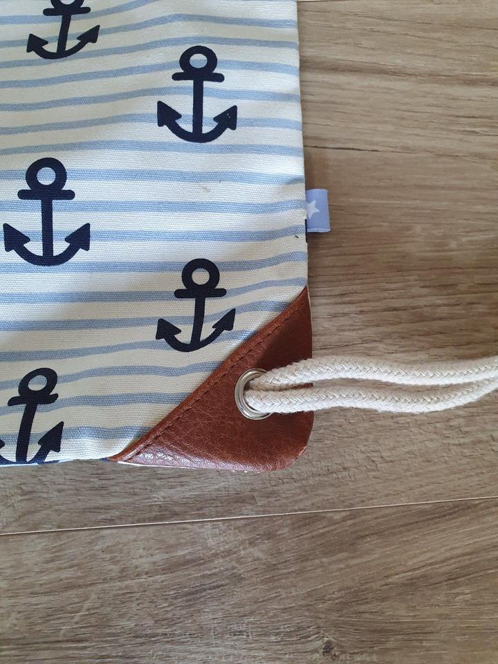 Summer Bag / Gym bag / Backpack. Marine Pattern anchor Drawings