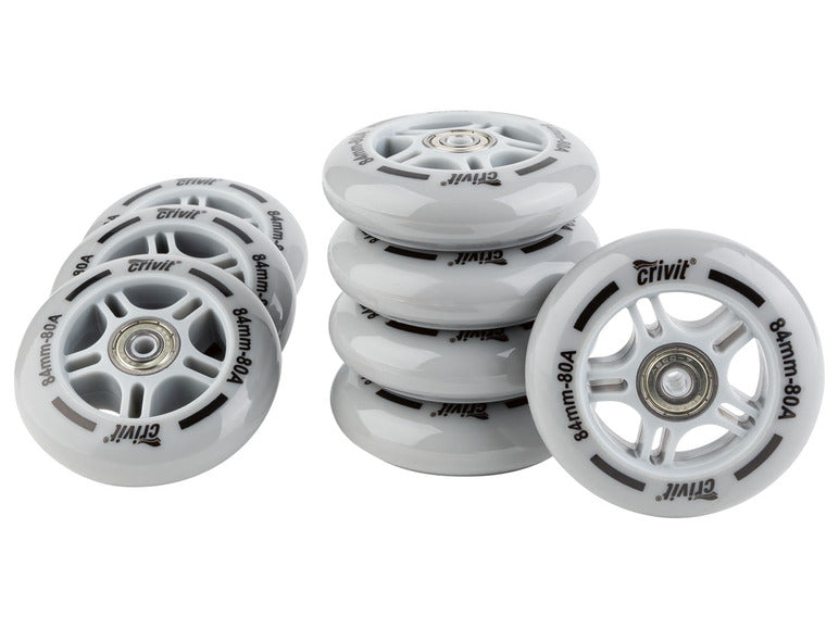 Crivit 84 mm Inline Skate Wheels with Abec 7 Bearings
