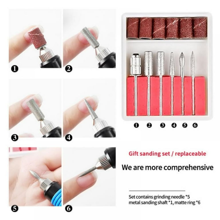 Professional Electric Nail Art Drill Bits Portable Nail Grinding Manicure Machine Pen Nail Drill File Kit Gel Nail Polish Remover Tools