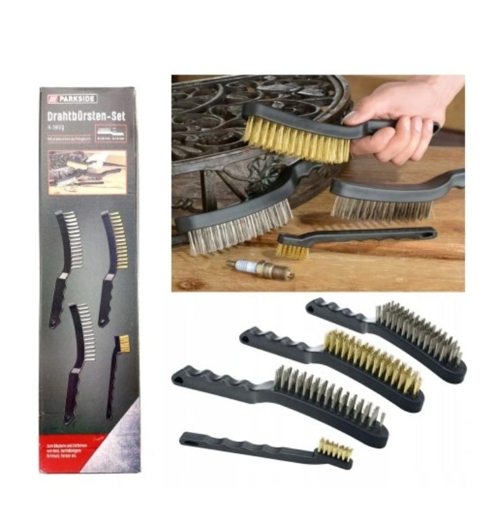 Parkside - Wire Brushes Set of 4 brushes wire brush steel brass