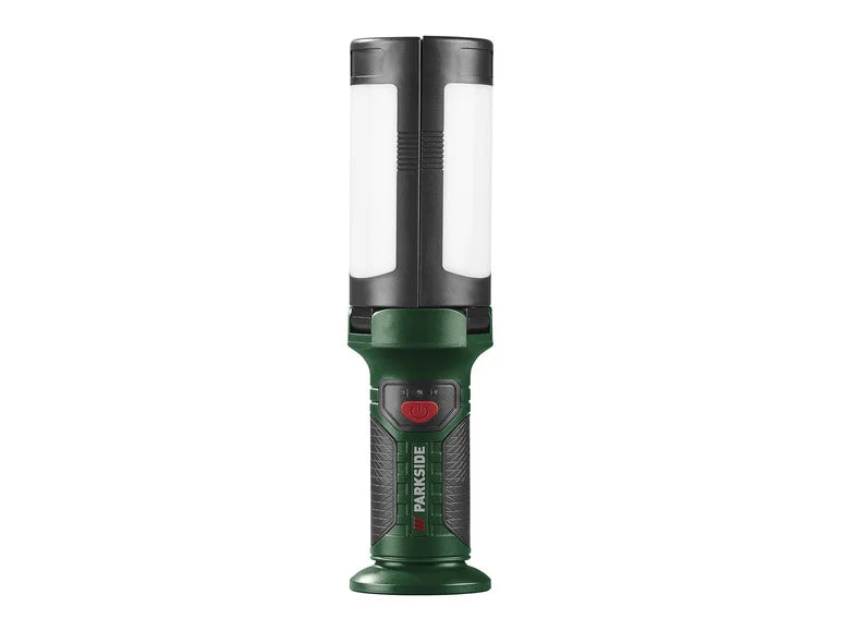 Parkside Handheld LED flashlight with power bank.