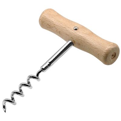 Fackelmann - Corkscrew with a classic T-Shaped Wooden Handle.