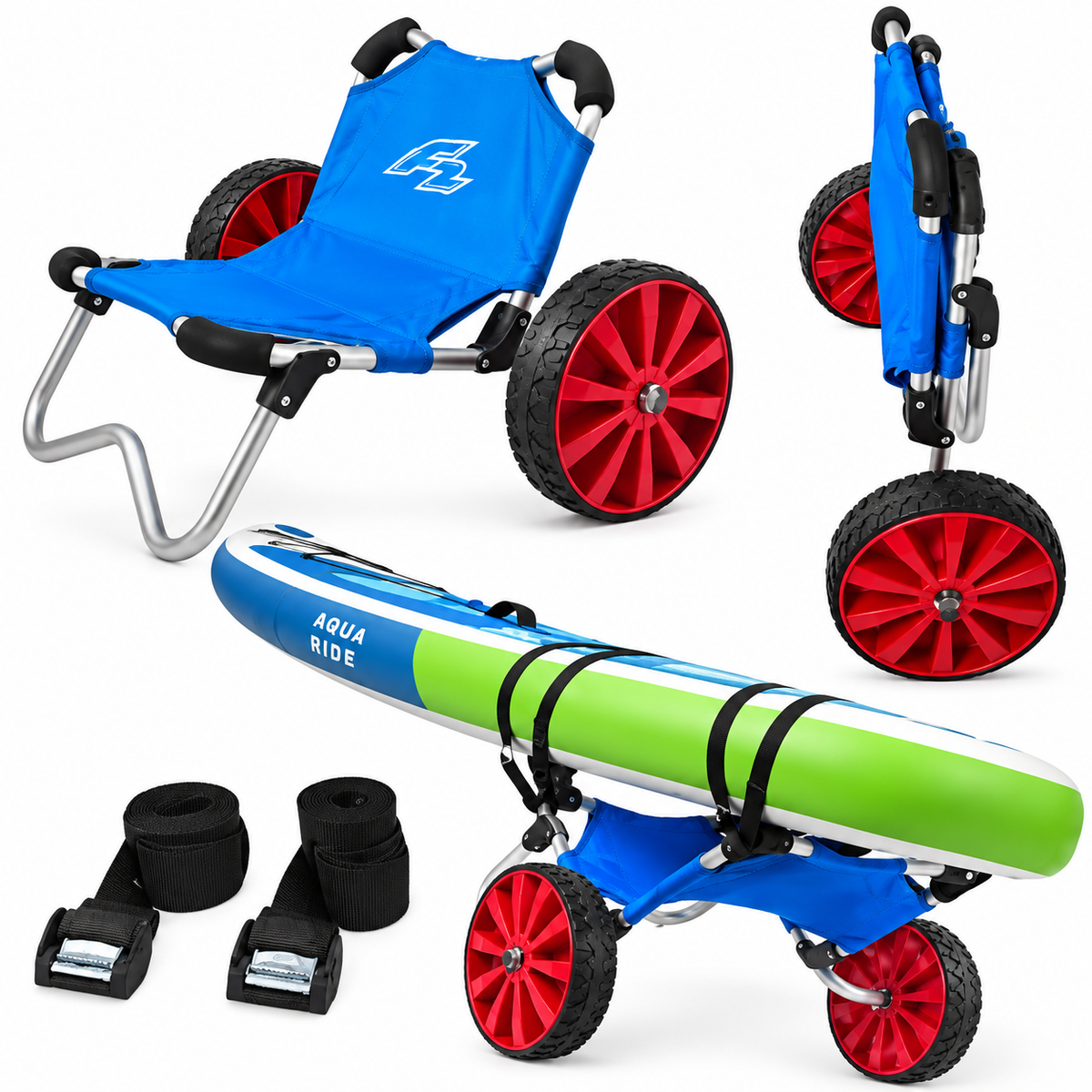 F2 Foldable SUP & Kayak Trolley – Portable Paddle Board & Boat Transport Cart