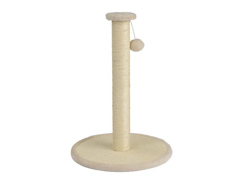 Zoofari - Cat Scratching Tree measuring approximately 38 x 54 cm, A sisal-Covered Pole, & an Attached Dangling Toy.