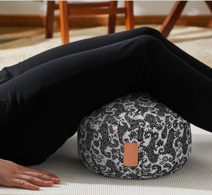 Do You Yoga - Yoga Cushion "Vishnu" with Cord Closure & Organic Spelt Husks – Ideal as Yoga Cushion/Zafu Cushion/Meditation
