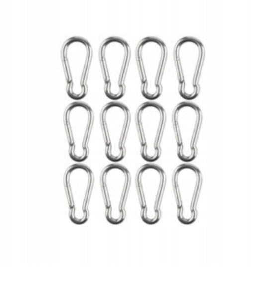 Parkside - Carabiner Hook/Hook with Hanging Chain Eye (Carabiner Hooks, 12 Pieces)