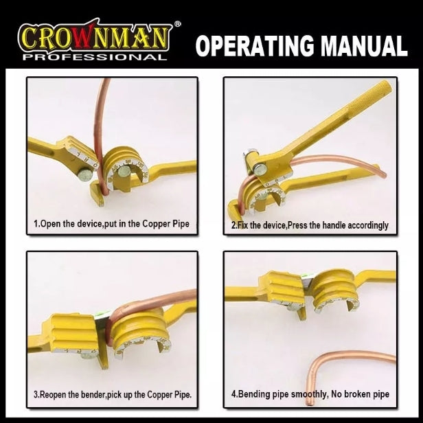 Crownman - 3 In 1 Manual Pipe Tube Bender , Plumbing