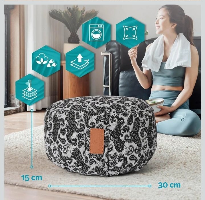 Do You Yoga - Yoga Cushion "Vishnu" with Cord Closure & Organic Spelt Husks – Ideal as Yoga Cushion/Zafu Cushion/Meditation