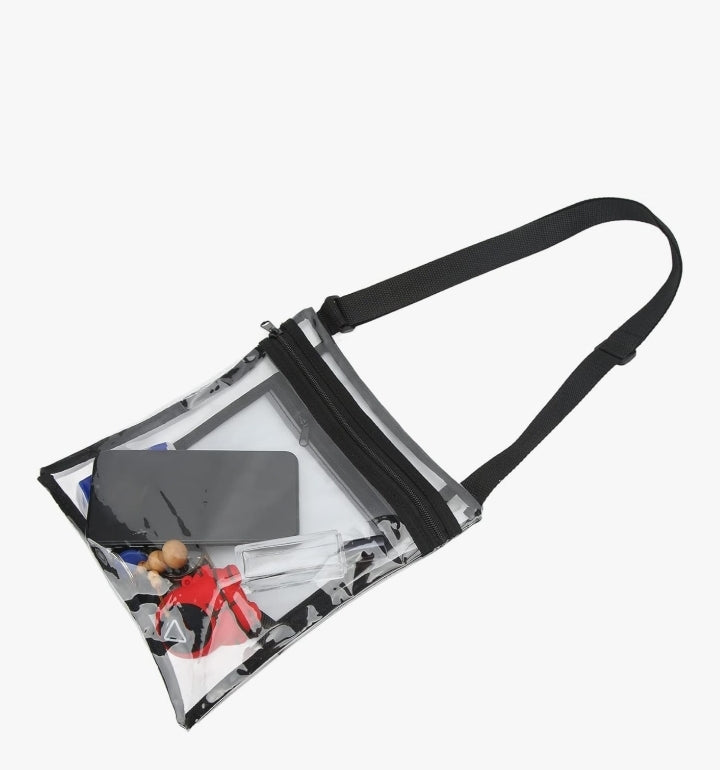 Transparent Bag Adjustable Shoulder Strap Inner Pocket For Travel Shopping Beach Concerts