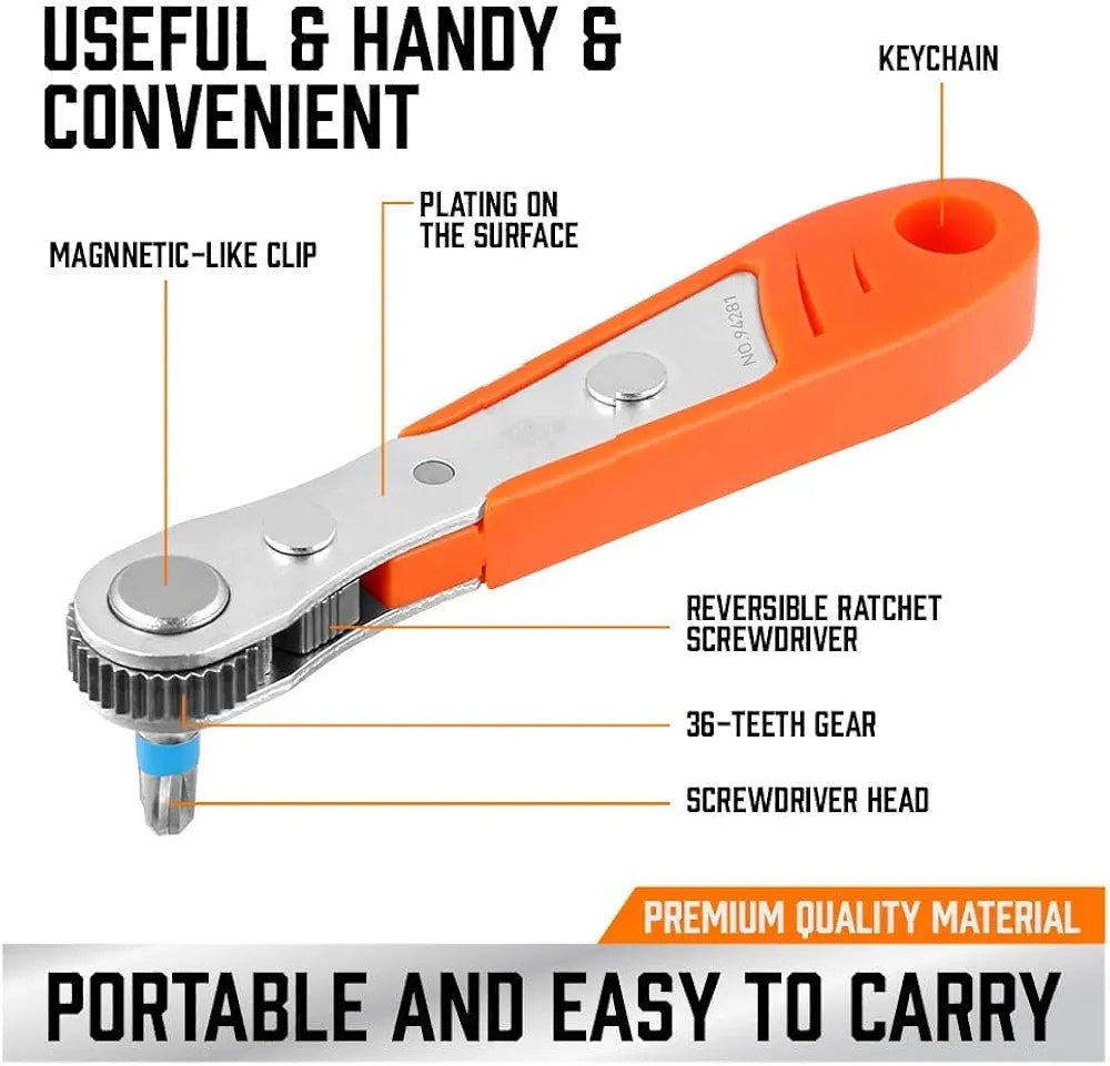 Tacklife Mini Screwdriver Bit Set DIY Ratchet Wrench Micro Torx Allen 1/4 Drive