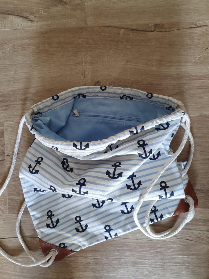 Summer Bag / Gym bag / Backpack. Marine Pattern anchor Drawings