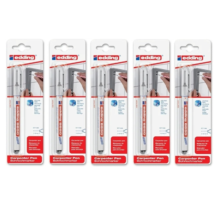 Edding 8850 Carpenter Pen with a long, Thin  Marking Hard-to-Reach Areas like Drill Holes.